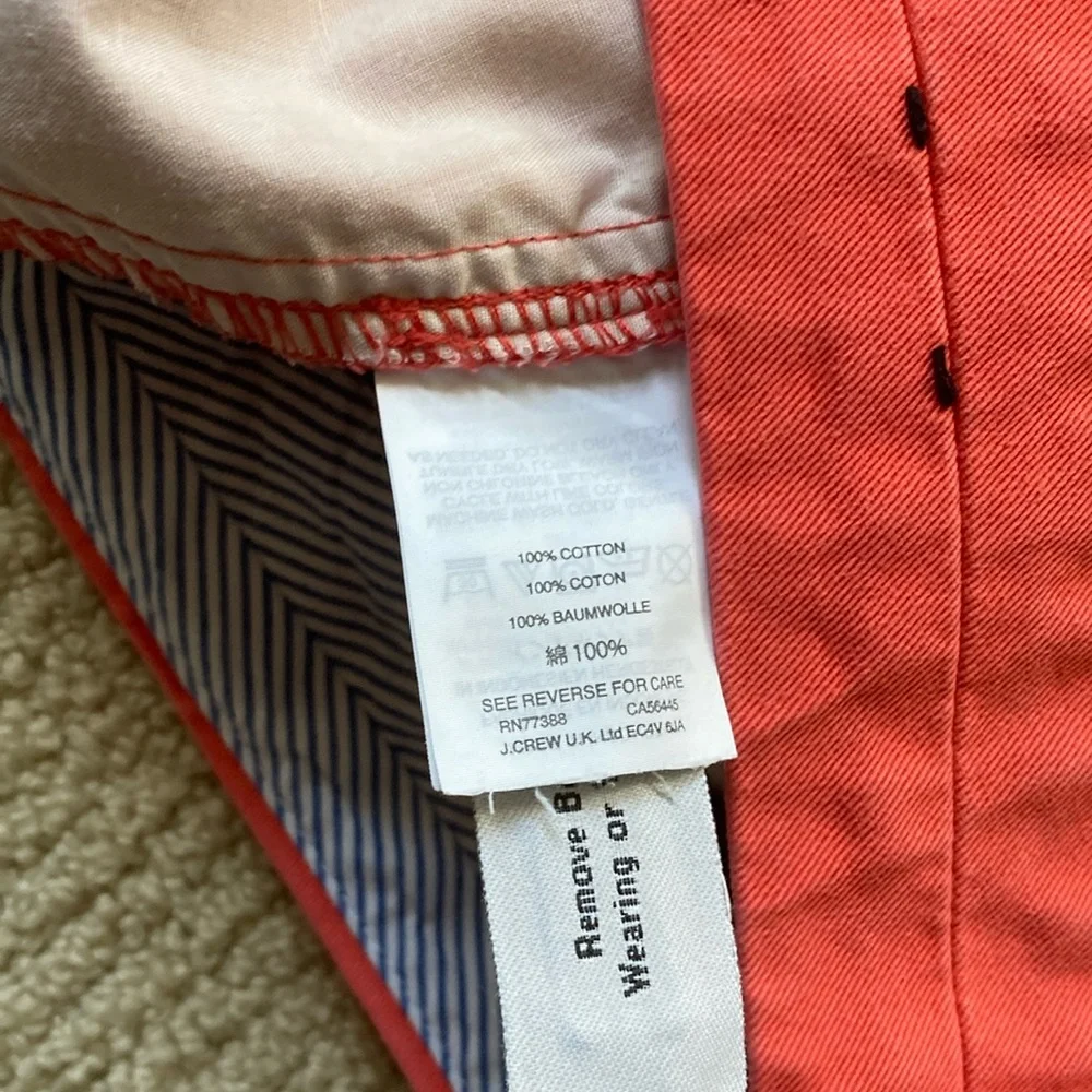 J. Crew Chino Shorts Size 2 Thick Fabric Salmon Orange VEUC Casual Preppy